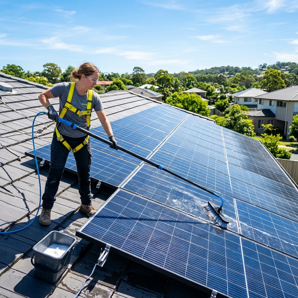Paneles solares + limpieza exterior